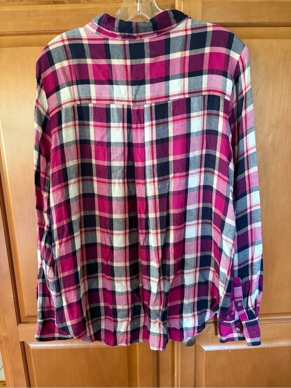 Falls Creek | Pink Black White Plaid Quarter-Button Shirt - Picture 3 of 9